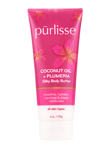 Purlisse Coconut Oil + Plumeria Silky Body Butter: Cruelty-free & clean, Paraben & Sulfate-free, Nourishes & deepy hydrates, Plumeria keeps skin firm | 6oz
