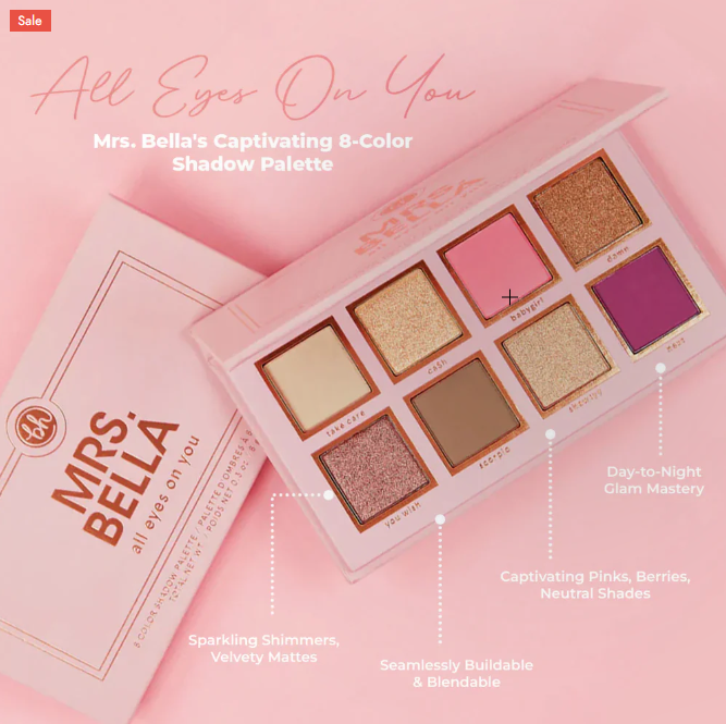 BH Cosmetics Mrs. Bella All Eyes On You - 8 Color Eyeshadow Palette